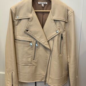 Elizabeth and James Cream Leather Jacket